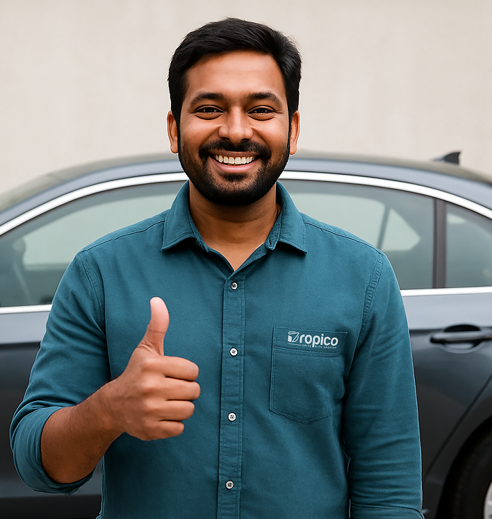 Dropico driver giving thumbs up